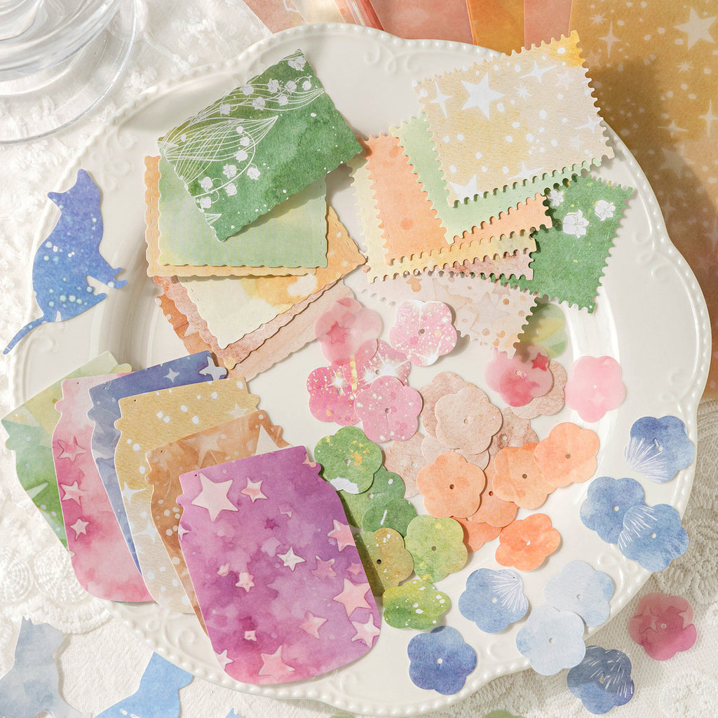 20 Pcs Aquarelle Dreamland Mixed Paper Pack - Purple