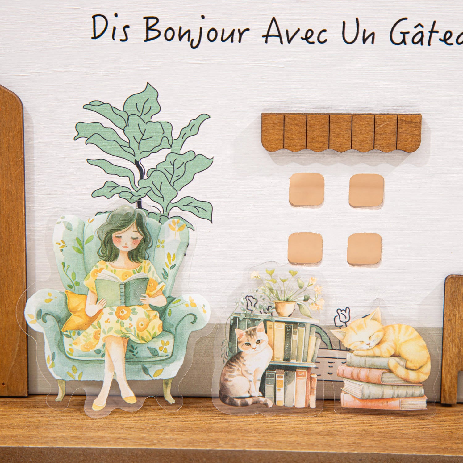 15 Pcs Reading Bookshop PET Stickers SDLDM