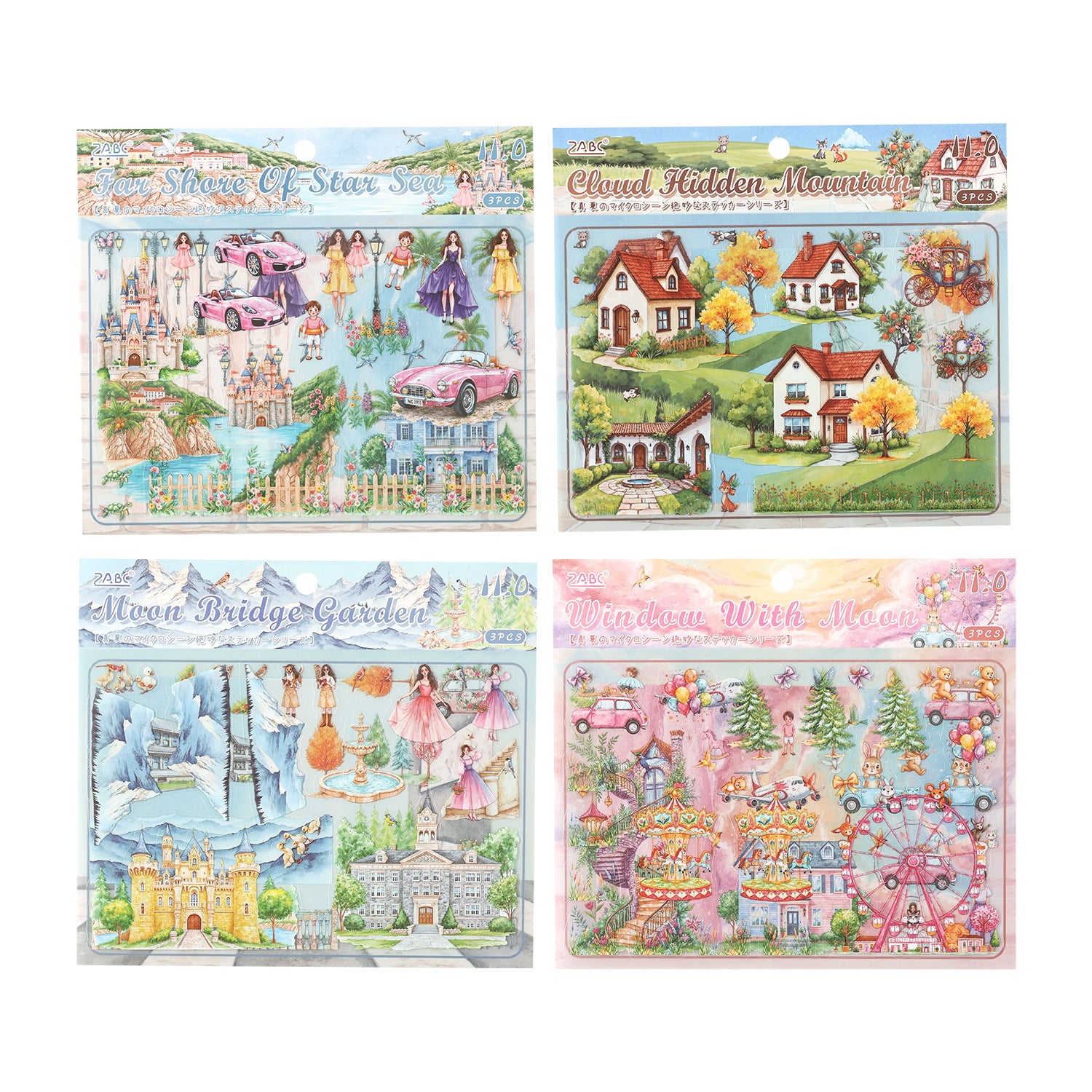 Fantasy Garden Manor Scene DIY Stickers Kit ZXWJ