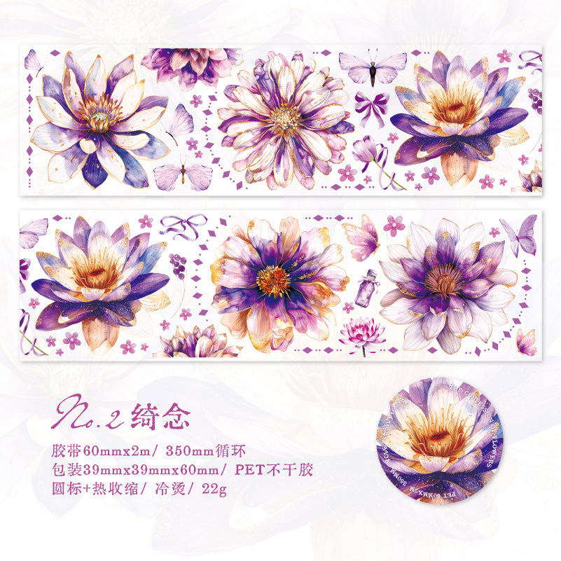 1 Roll PET Flowers Stickers Tape HDGB