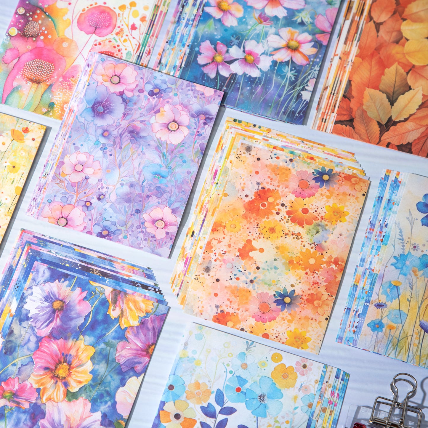 30 Pcs Watercolor Floral Journal Paper YRHH