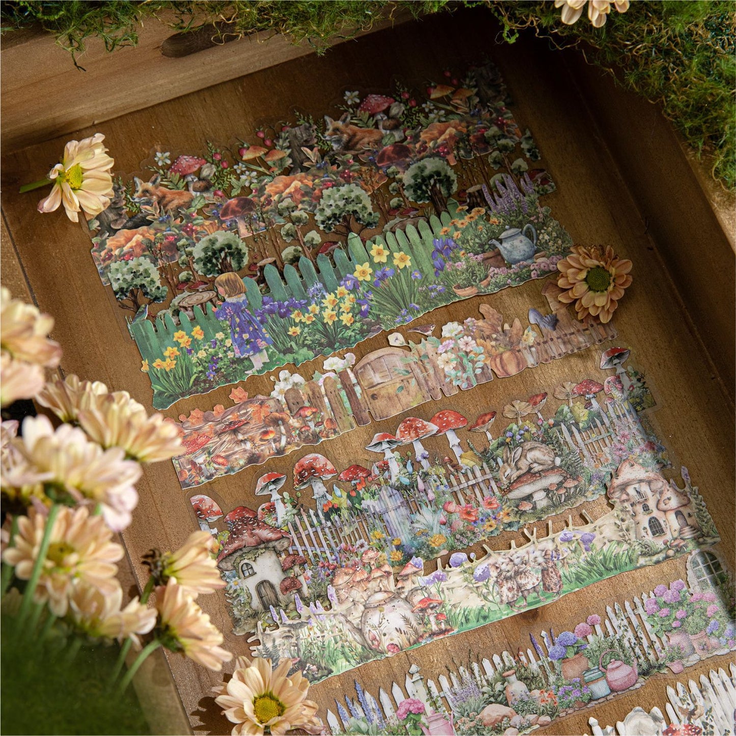 10 Pcs natural Landscape Undersea Stickers ZRBWG