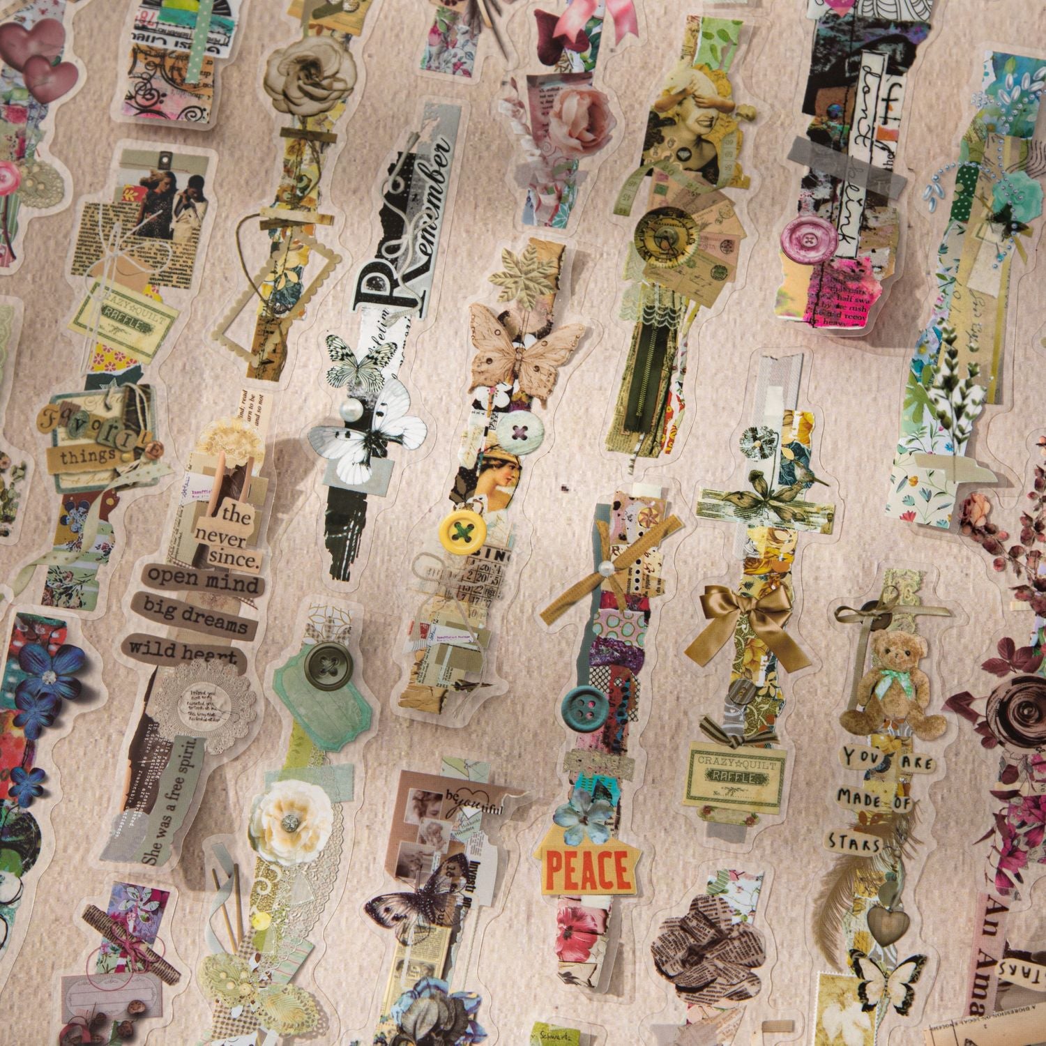 20 Pcs Vintage Collage PET Stickers SYCL