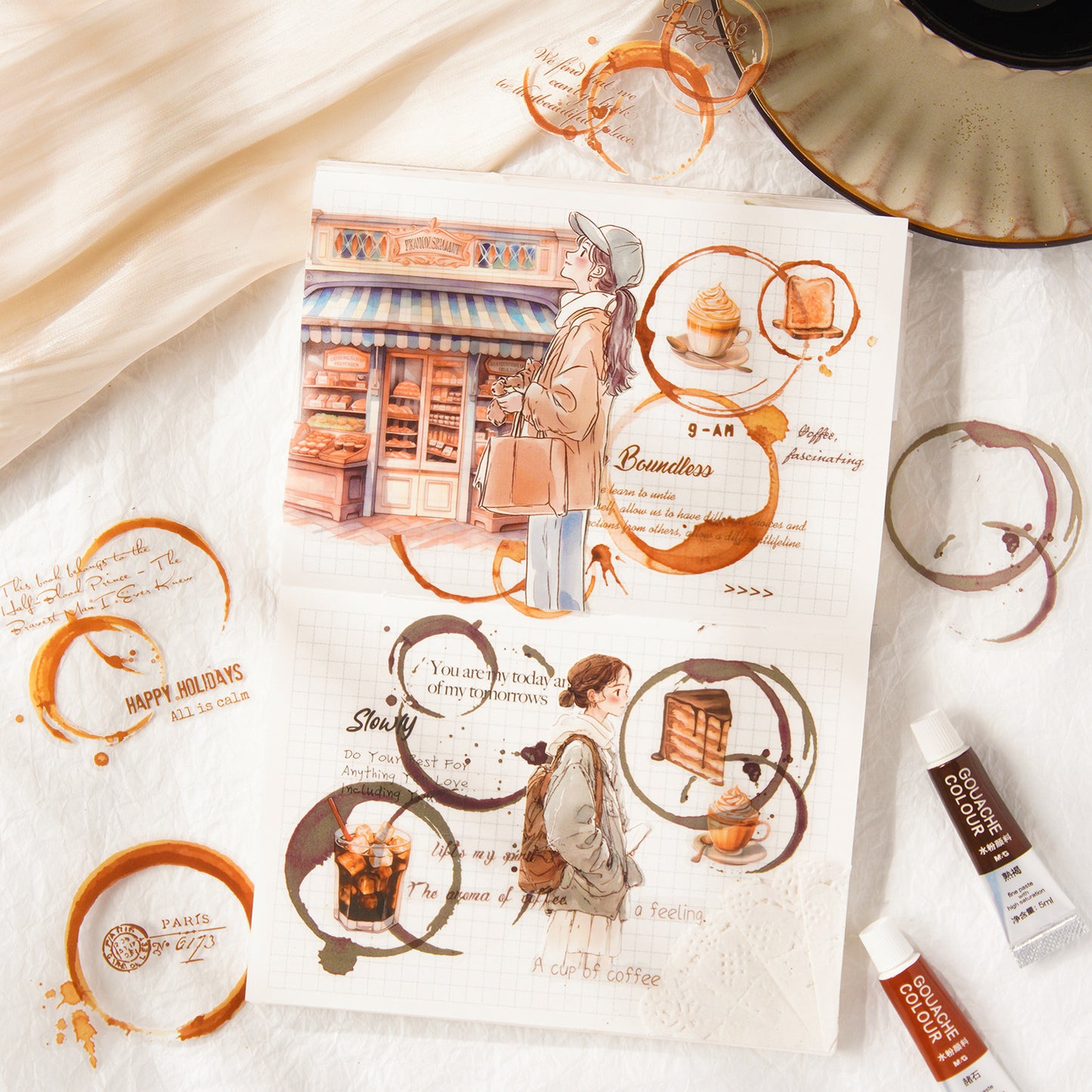 30 Pcs Watercolor Mark PET Stickers YYLG