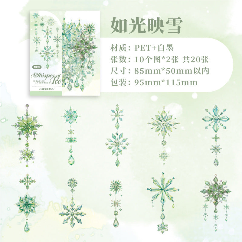 20 Pcs Snowflake PET Stickers BJYY