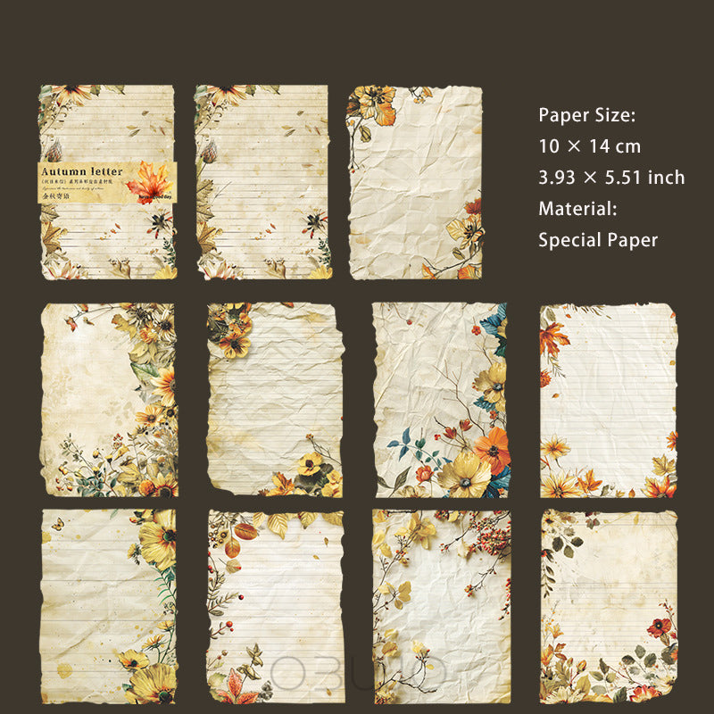 30 Pcs Autumn Themed Scrapbook Paper QRLX