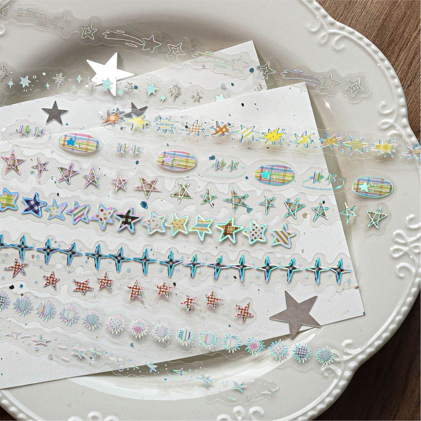 20 Pcs Star Themed PET Stickers BZXX