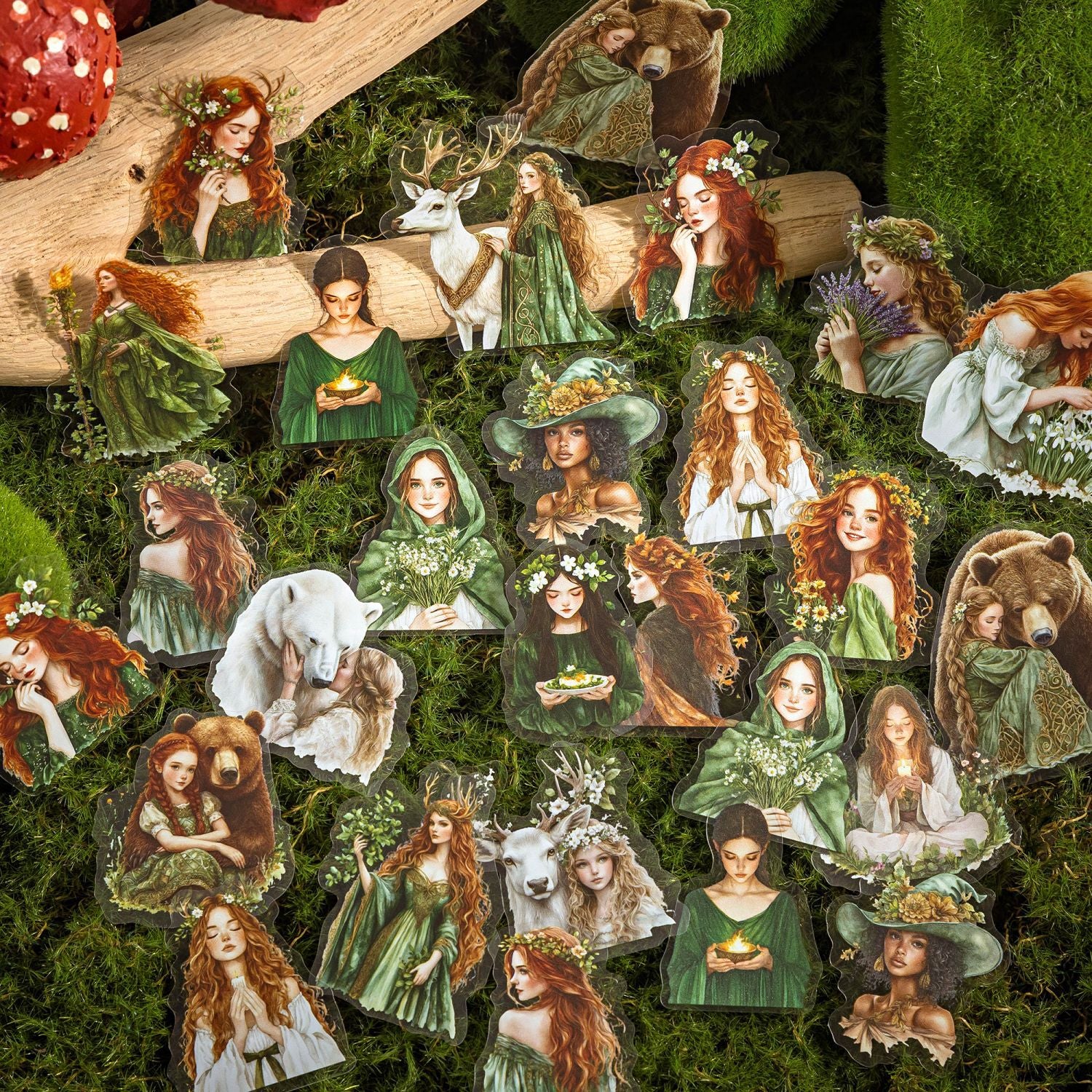 40 Pcs Fantasy Forest PET Stickers SLHX