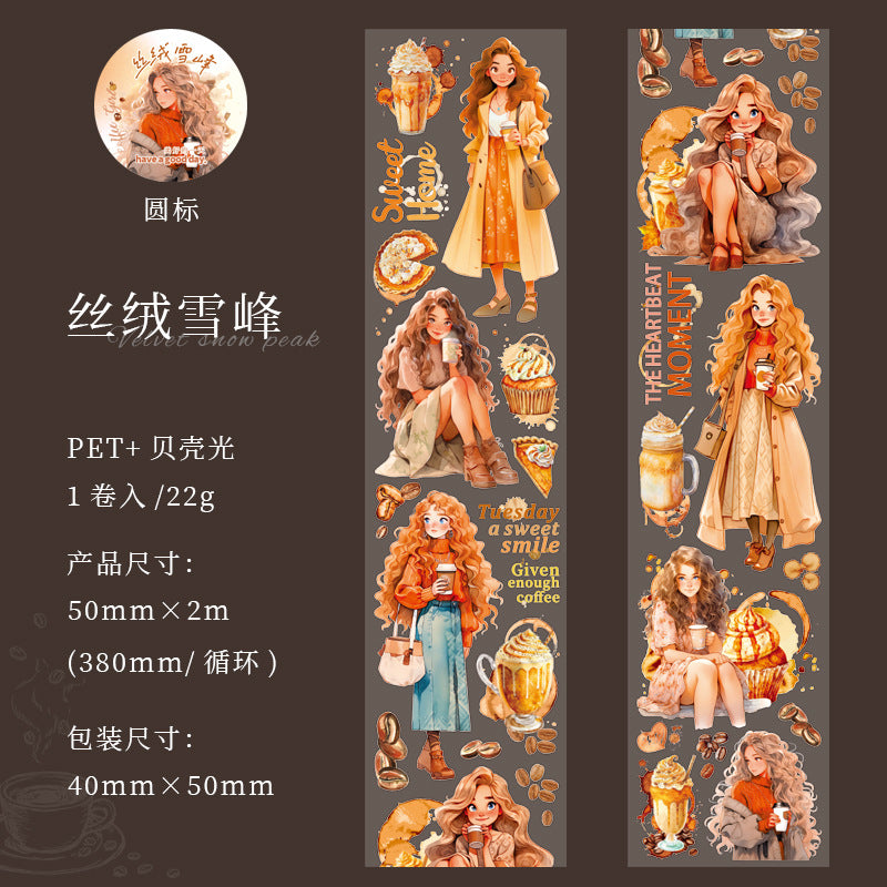 1 Roll Coffee Girl PET Tape KFSN