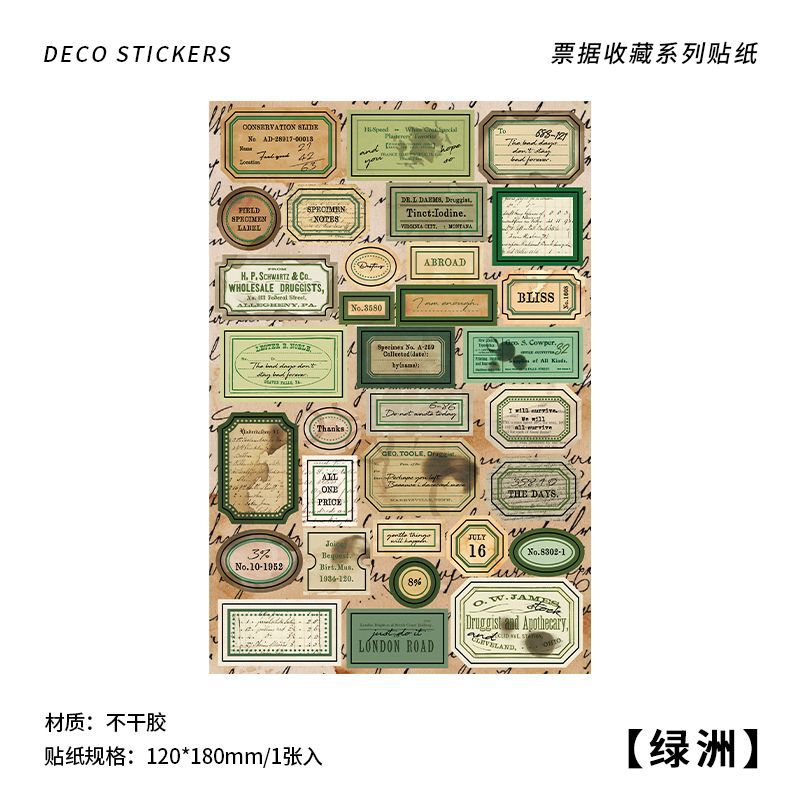 Pusou Vintage Lable Stickers TLR08