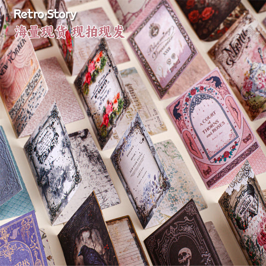 20 Pcs Creative Vitnage Book Themed Stickers SJXYJ