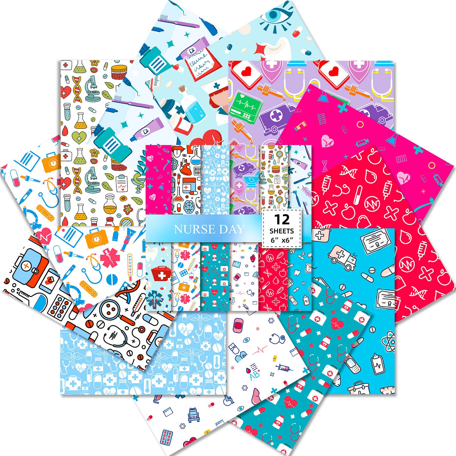 6 inch Nurses' Day Scrapbook Paper Pad PA807