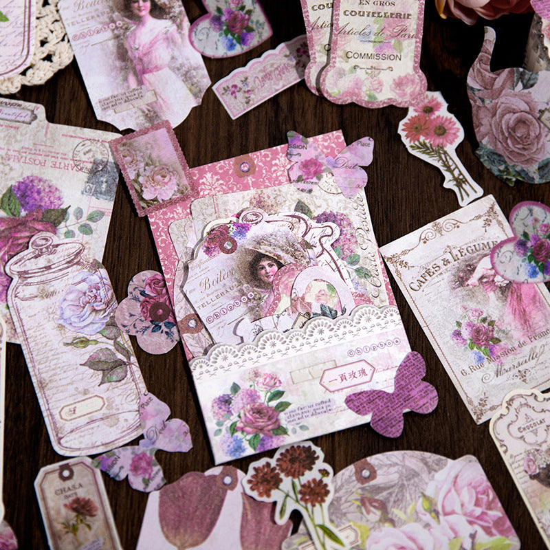 40 Pcs Vintage Journal Paper and Washi Stickers LMRJ