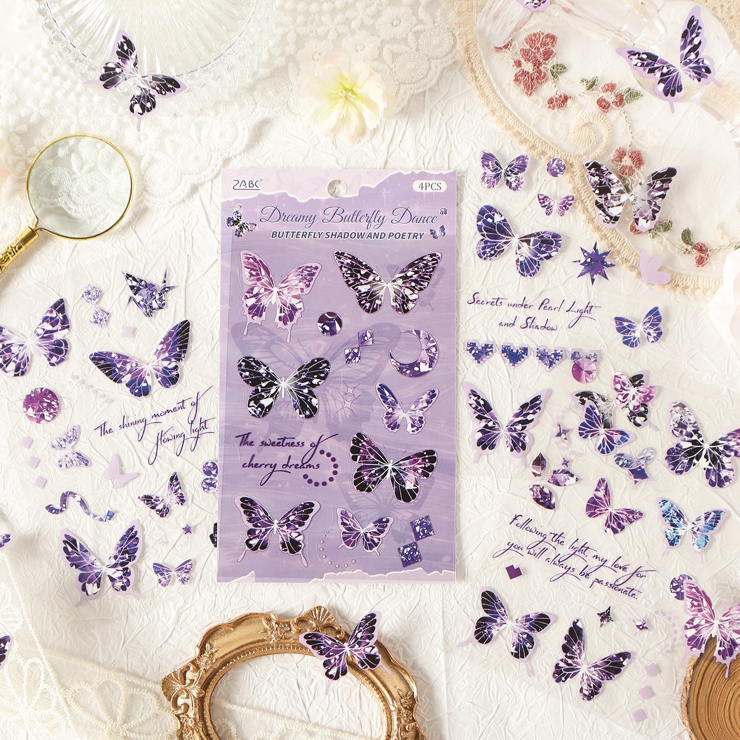 4 Sheets Butterfly PET Stickers MMDY