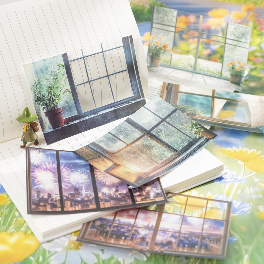 10 Pcs Windows Landscape PET Stickers CWDJS