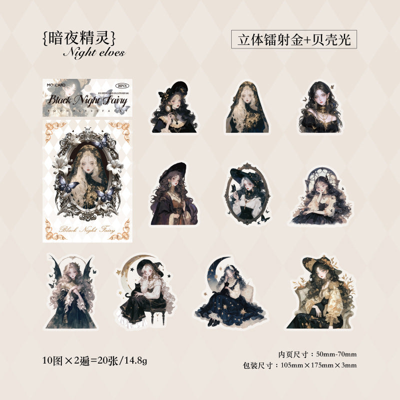 10 Pcs Fantasy Girl PET Stickers WJJL