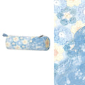 Sea Salt Blue Snowflakes Artisan Canvas Rectangular Pencil Case