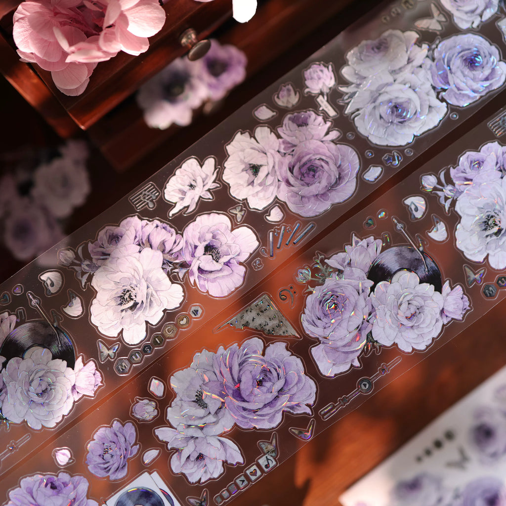 Floral Decorative Tape Rolls- Violet Echoes