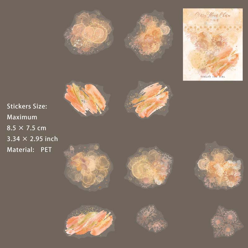 10 Pcs Watercolor Butterfly PET Stickers XGHY