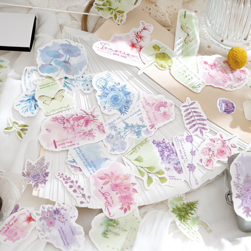 2 Pcs Flowers Transfer Stickers FCHH