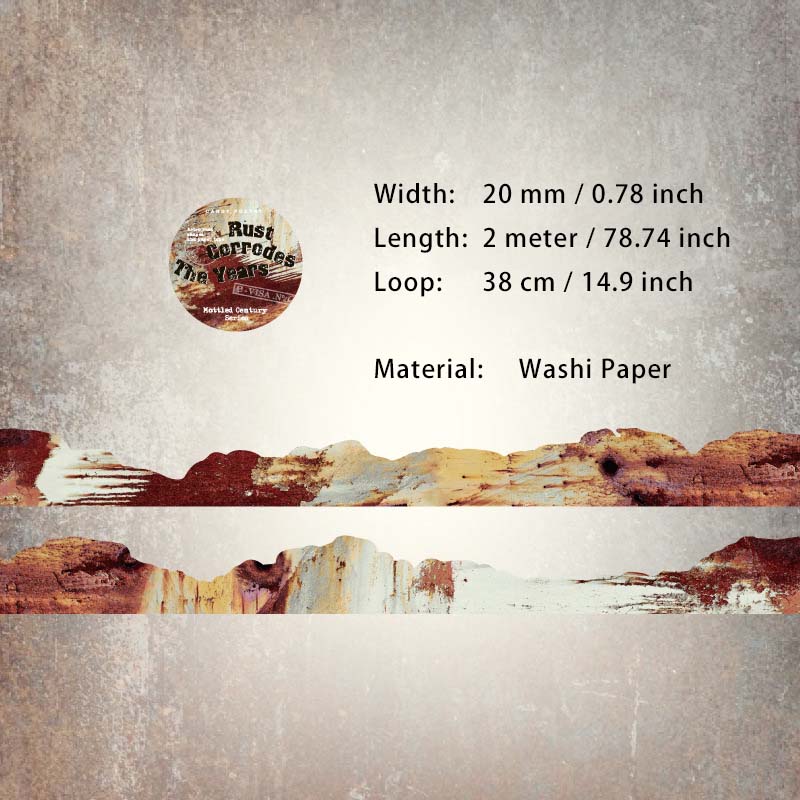 1 Roll Vintage Rusty Theme Washi Tape