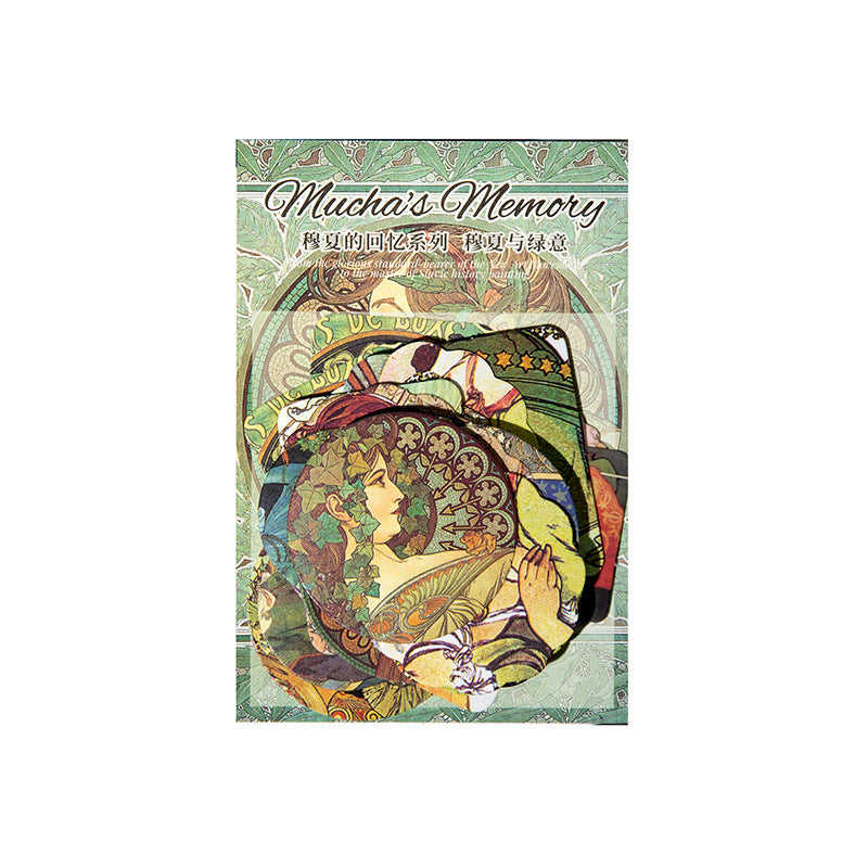 40 Pcs Mucha Themed Stickers MXHY