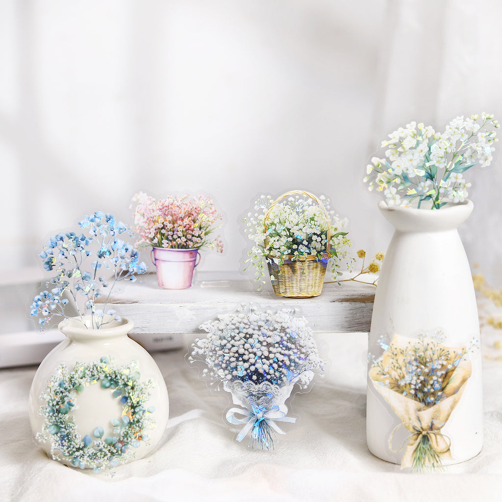 10 Pcs Weeding Bouquet PET Stickers FXDD