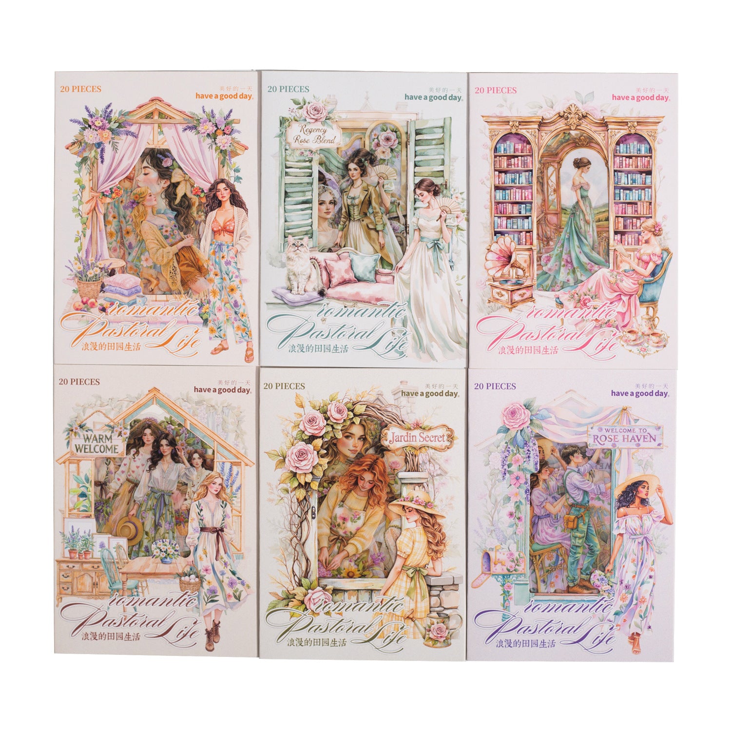 20 Pcs Garden Lady PET Stickers LMTYSH