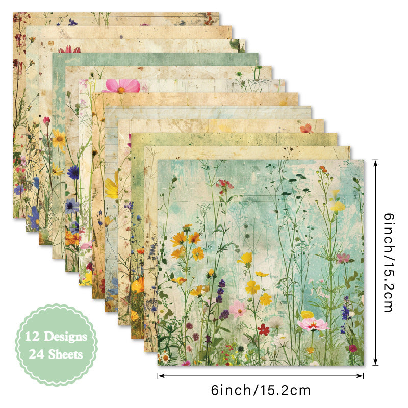 6 inch Vintage Floral Scrapbook Paper Pad SKP426