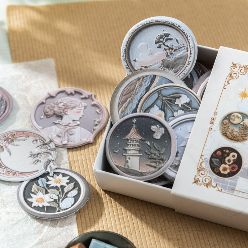 100 Pcs Embossed Wax Seal Stickers HQLSJ