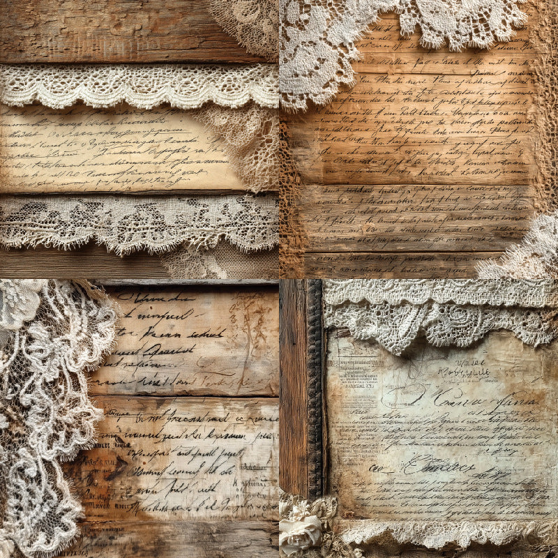 6 inch Vintage lace Scrapbook Paper Pad SKP011