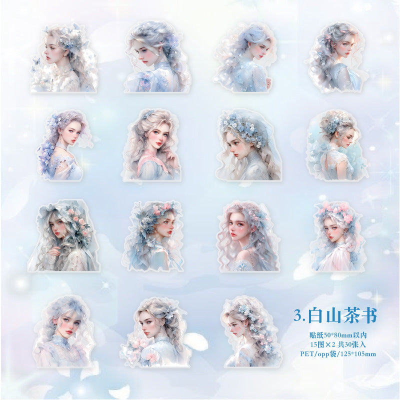 30 Pcs PET Girl Stickers MHSN