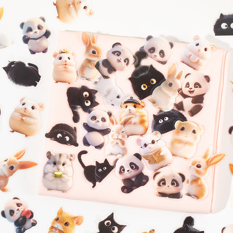 30 Pcs Cartoon Animal PET Stickers KAZY