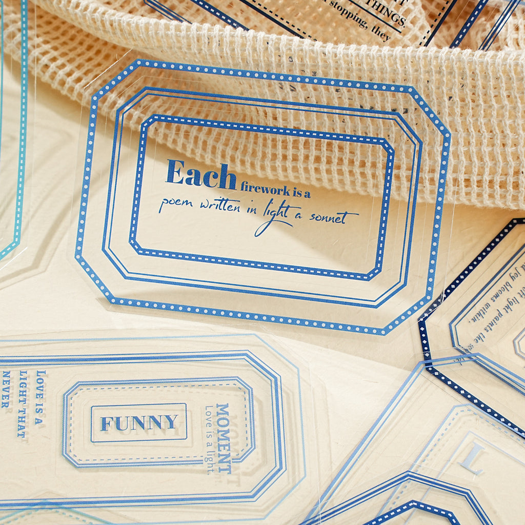 20 Pcs Geometry Frame PET Stickers QCKY