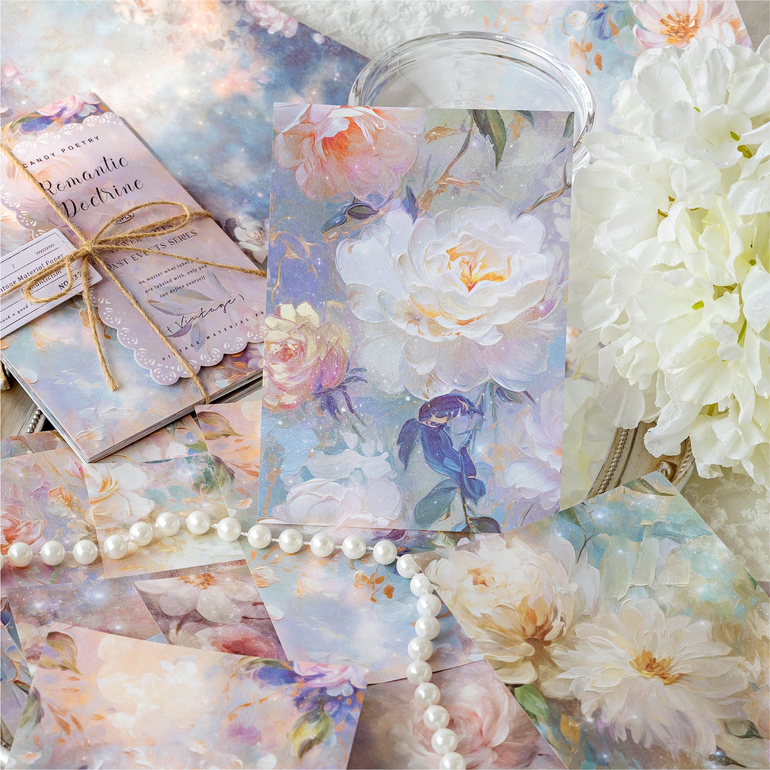 30 Pcs Vintage Floral Scrapbook Paper HQWS