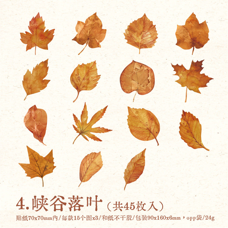 45 Pcs Vintage Plant Stickers LRSL