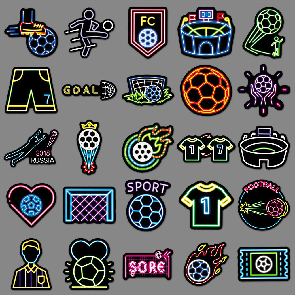 50Pcs Football Theme Waterproof Vinyl Stickers STY15