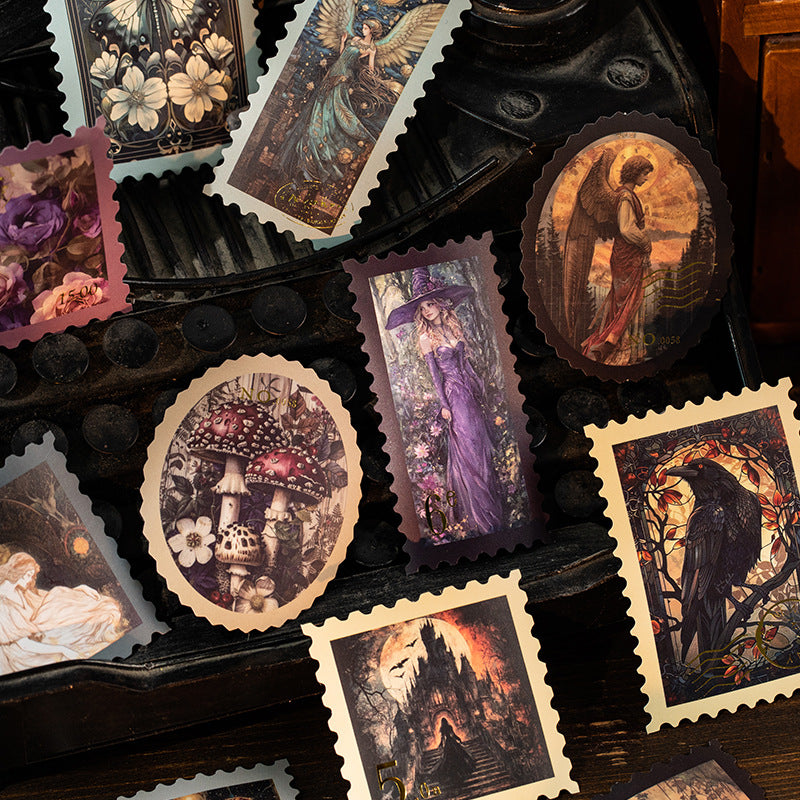 30 Pcs Vintage Postage Stamp Stickers YGY