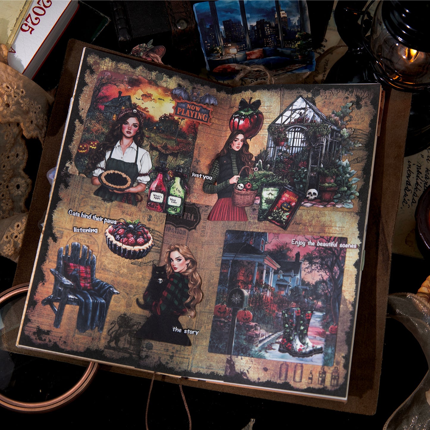 20 Pcs Hallowoon Theme PET Stickers JXWSY