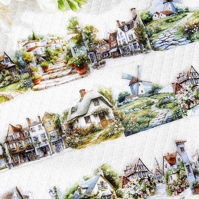 30 Pcs City Town Landscape PET Stickers FJJY