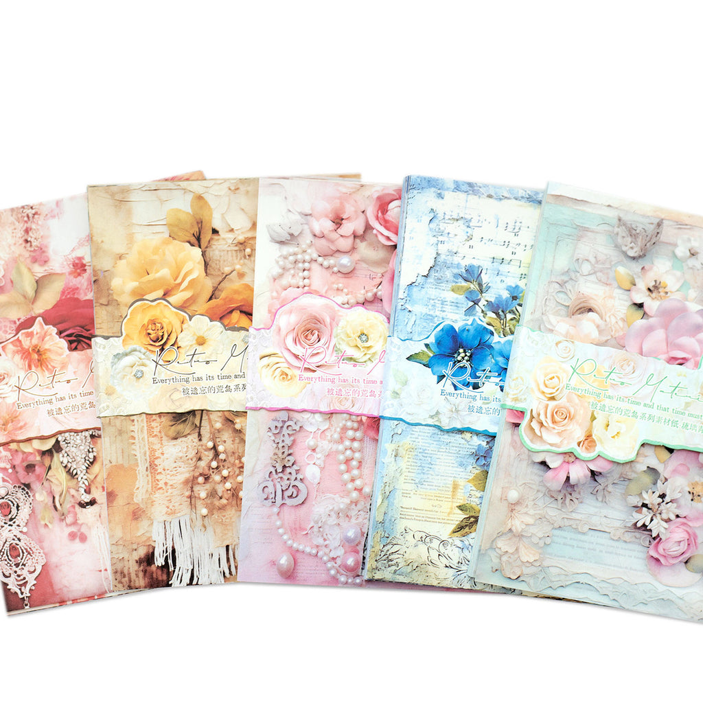 40 Pcs Flowers Scrapbook Paper BYWDHD