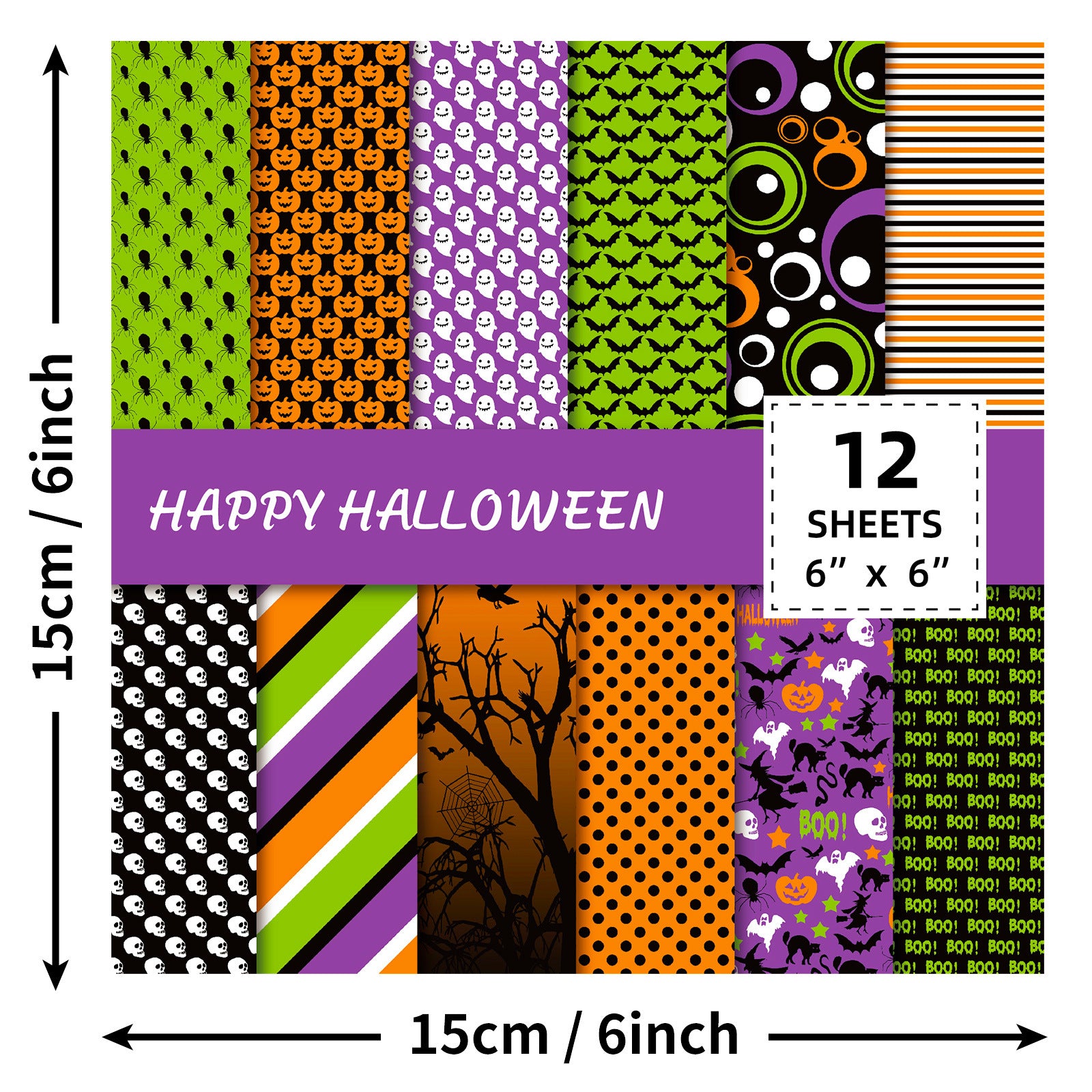 6 inch Halloween Scrapbook Paper Pad PA257