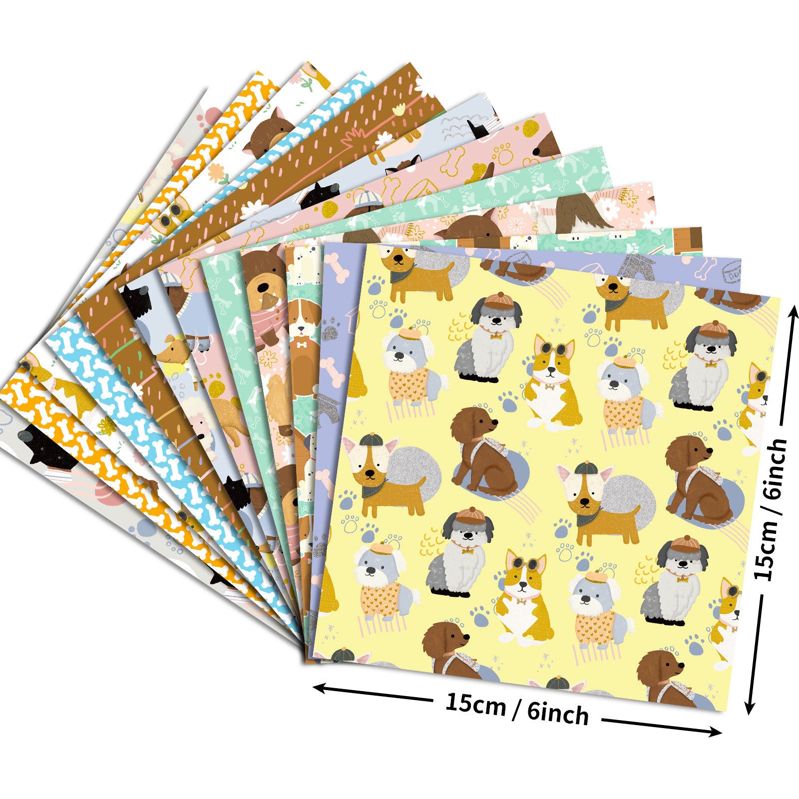 6 inch Cute Puppy Scrapbook Paper Pad PA345