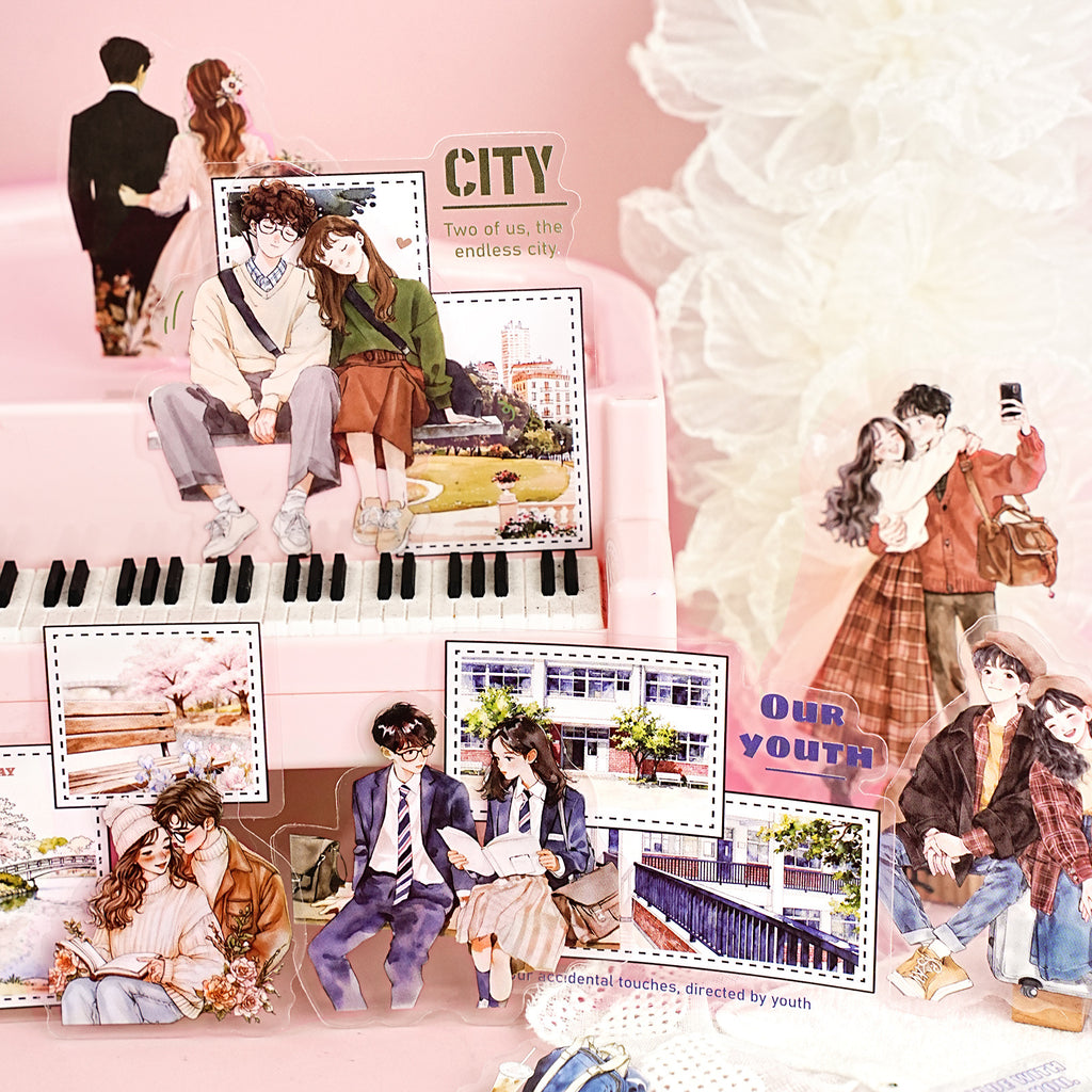 15 Pcs Coulple Themed PET Stickers YSYN