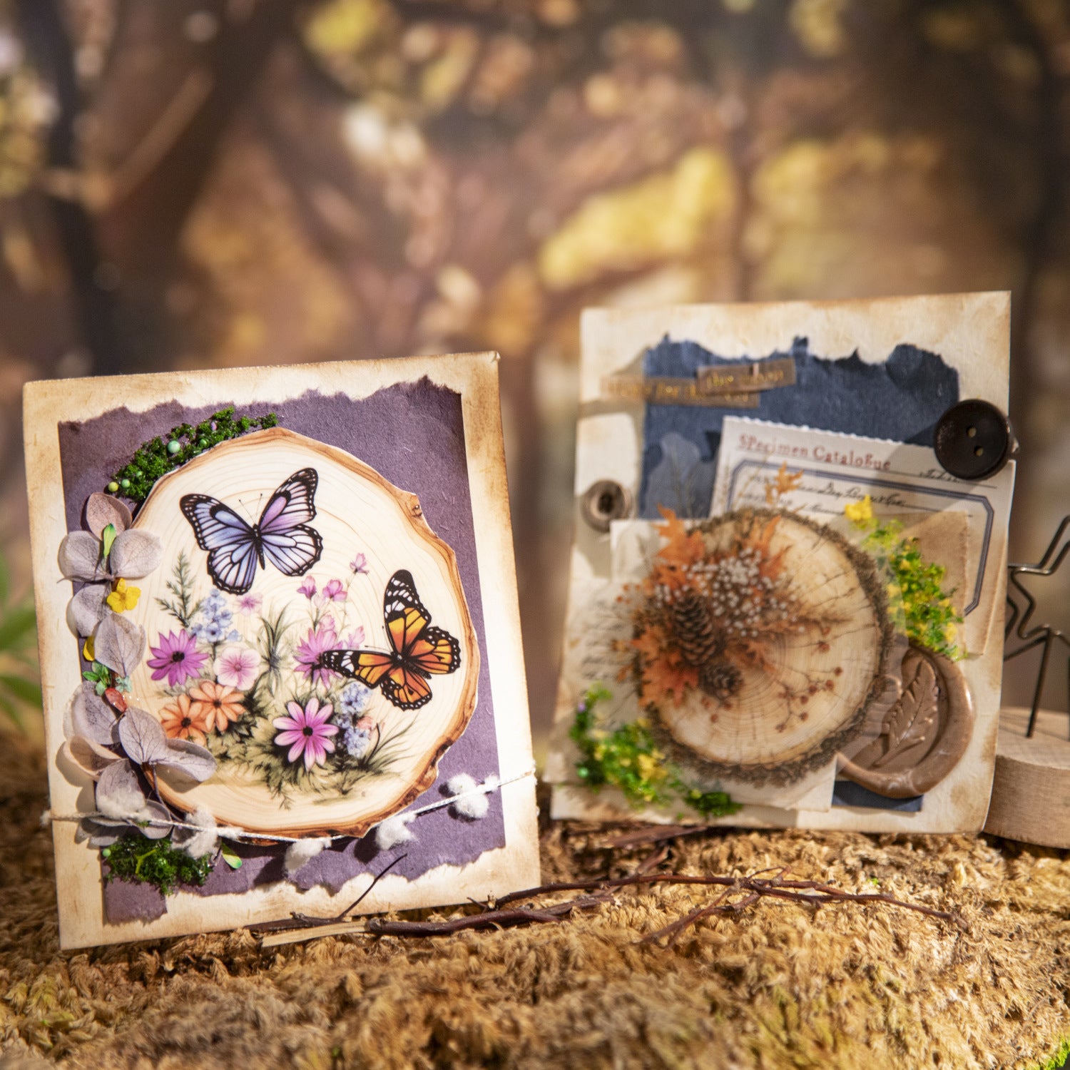 10 Pcs Wooden Art PET Stickers MPSZ