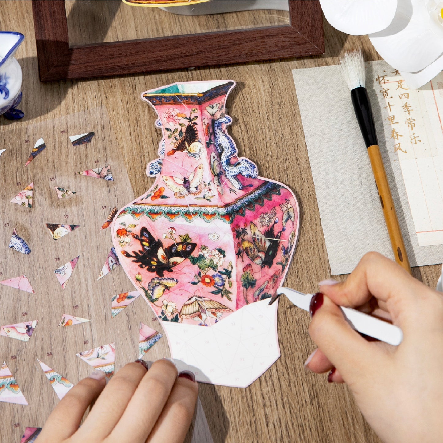Porcelain Vase DIY Puzzle Stickers Kit CQYL