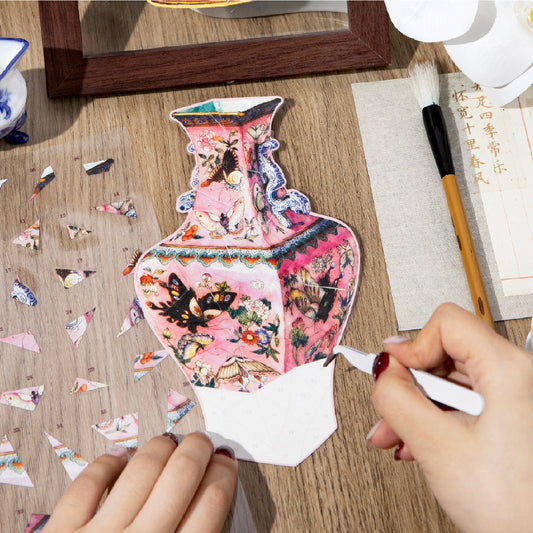 Porcelain Vase DIY Puzzle Stickers Kit CQYL
