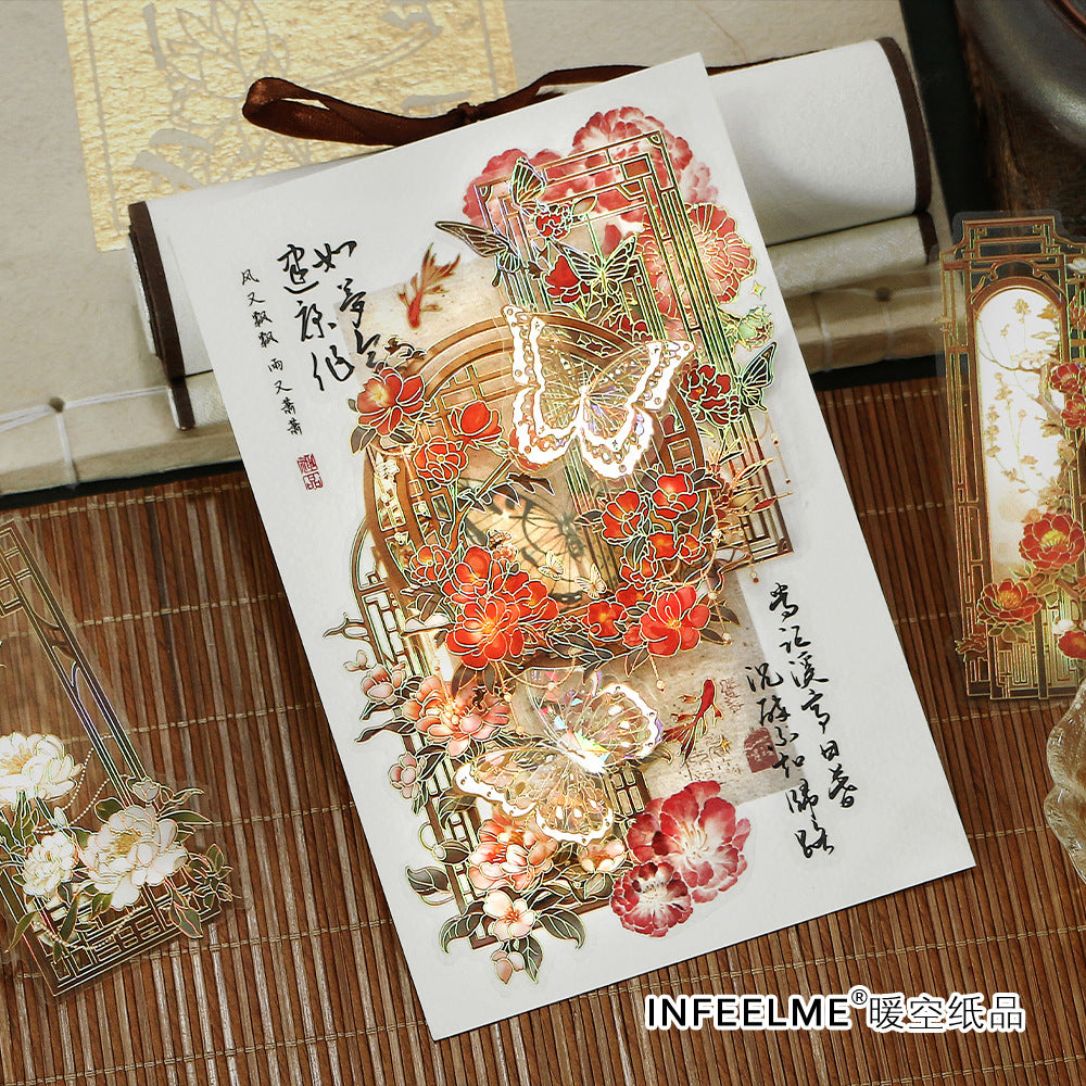 10 Pcs Golden PET Stickers LLHZ