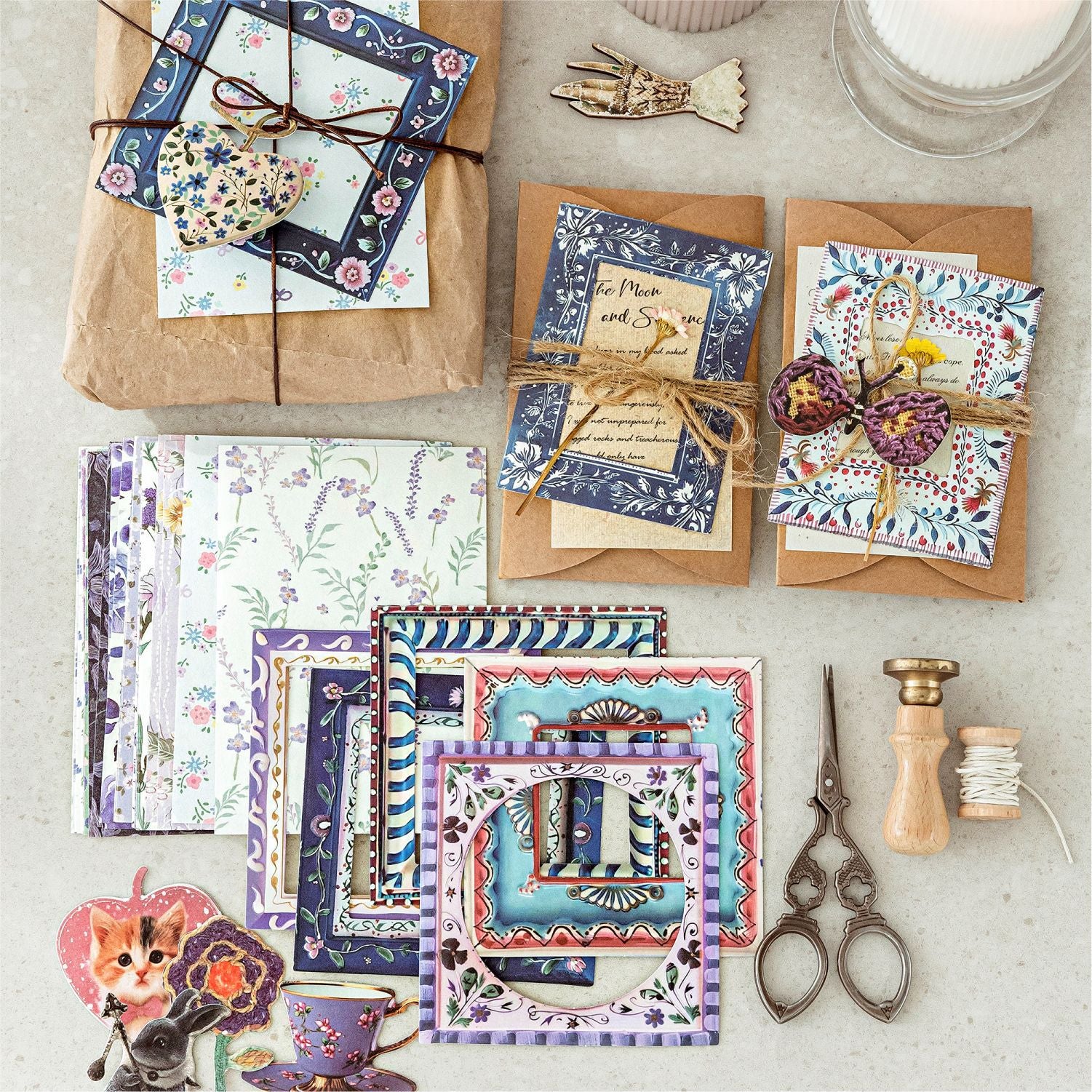 45 Pcs Floral Journal Paper and Sticker Kit HYYY