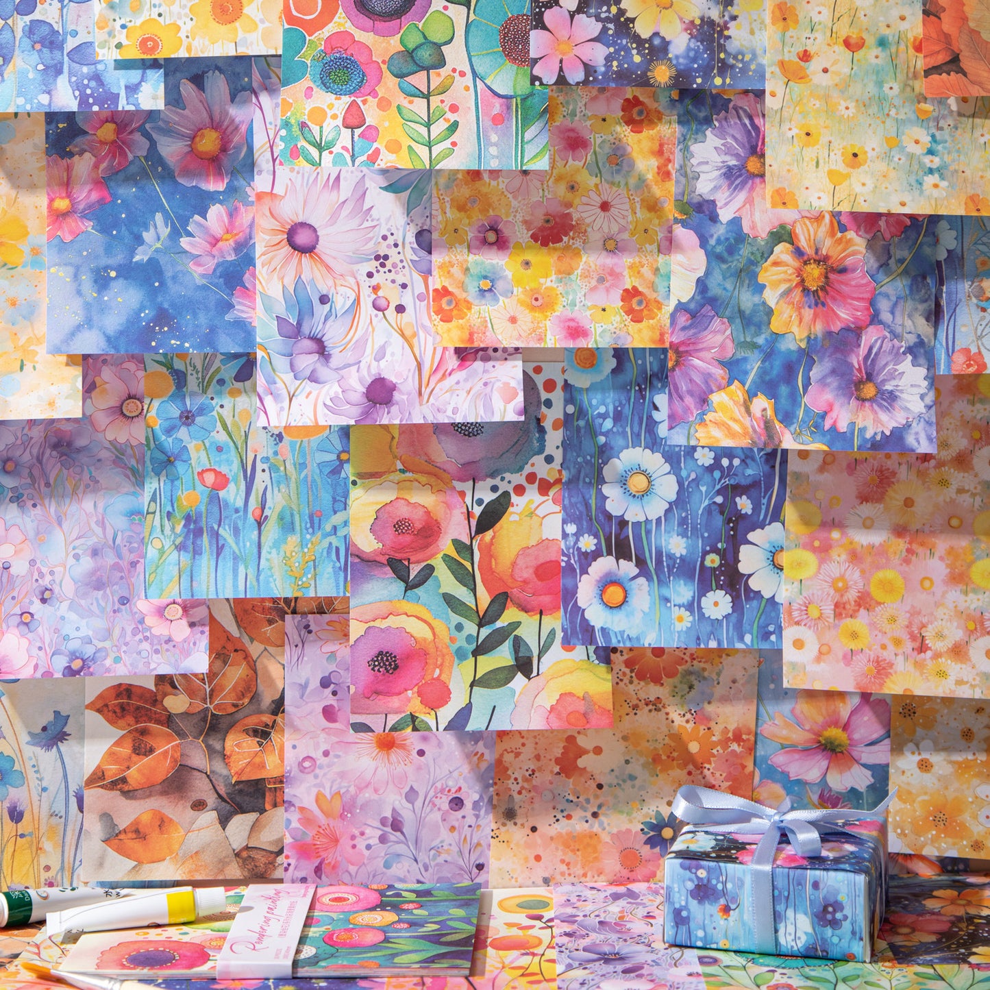 30 Pcs Watercolor Floral Journal Paper YRHH